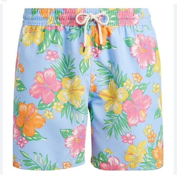 Polo Ralph Lauren tropical hibiscus print board shorts Size Large - Picture 1 of 14